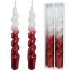 FCMSHAMD 7.3'' White Red Dripless Taper Candles(2 Pack)