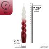 FCMSHAMD 7.3'' White Red Dripless Taper Candles(2 Pack)