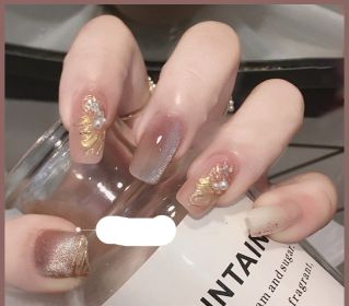 Milk Tea Crystal Stone Cat Eye Nail Polish (Option: Q-10ML)