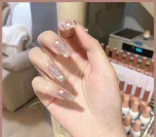 Milk Tea Crystal Stone Cat Eye Nail Polish (Option: H-10ML)