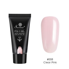 Quick Extension Gel Crystal Gel Nail Set (Option: 008Clear Pink)