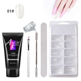 Painless Extension Gel Nail Art Without Paper Holder Quick Model Painless Crystal Gel Set (Option: 1 Color)